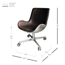 Load image into Gallery viewer, Stylish Distressed Caramel Office Chair in Scoop Style
