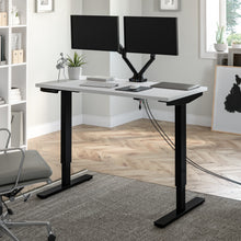 Load image into Gallery viewer, White & Black 48" Twin Monitor Adjustable Desk