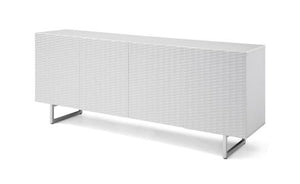 79" Storage Credenza with Wave Textured Doors in White