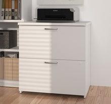 Load image into Gallery viewer, Delicate 28" White Locking File Cabinet