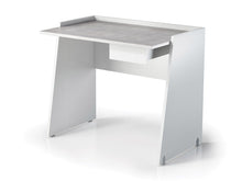 Load image into Gallery viewer, 35" White & Concrete Finish Desk with Drawer
