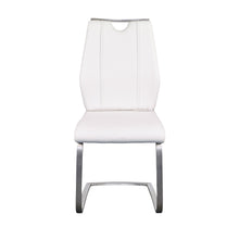 Load image into Gallery viewer, White Leatherette and Stainless Steel Guest or Conference Chair (Set of 2)