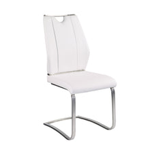 Load image into Gallery viewer, White Leatherette and Stainless Steel Guest or Conference Chair (Set of 2)
