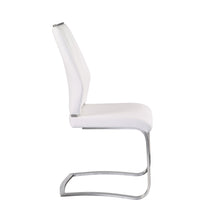 Load image into Gallery viewer, White Leatherette and Stainless Steel Guest or Conference Chair (Set of 2)