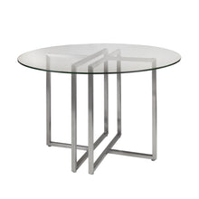 Load image into Gallery viewer, Clear Glass & Brushed Stainless Steel 42" Meeting Table