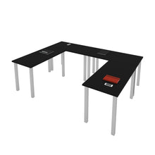 Load image into Gallery viewer, Black Modular 4-Piece 48" Desk Set