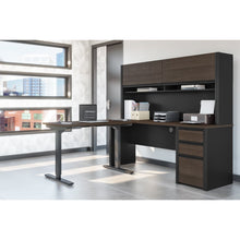 Load image into Gallery viewer, Modern Desk & Hutch with Included Height Adjustable Desk in Antigua & Black