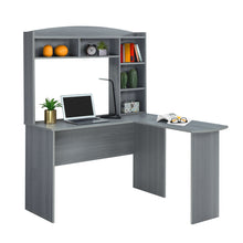 Load image into Gallery viewer, 47&quot; Modern L-Desk with Hutch in Gray
