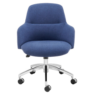 Denim Blue & Aluminum Padded Office Chair