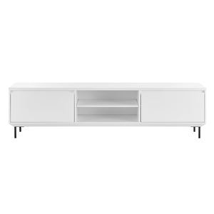 White 79" Modern Credenza with Shelves & Cabinets