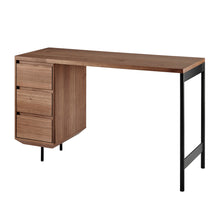Load image into Gallery viewer, Walnut 47" Single Pedestal Desk with 3-Drawer File