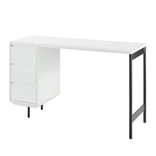 Load image into Gallery viewer, White 47&quot; Single Pedestal Desk with 3-Drawer File
