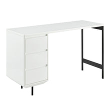 Load image into Gallery viewer, White 47" Single Pedestal Desk with 3-Drawer File