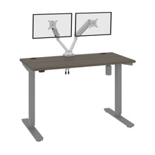 Load image into Gallery viewer, Bark Gray & Light Gray 48" 2-Monitor Adjusting Desk