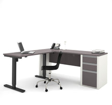 Load image into Gallery viewer, Modern Slate & Sandstone Office Desk with Included Height Adjustable Desk