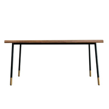 Load image into Gallery viewer, 71&quot; Solid Poplar Desk with Black Base and Bronze Accents
