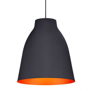 Classic Hanging Pendant Light in Black & Orange