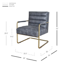 Load image into Gallery viewer, Comfortable Padded Office Chair in Vintage Midnight &amp; Gold
