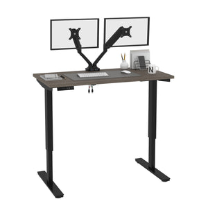 Bark Gray & Black 48" Twin Monitor Adjustable Desk