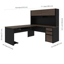 Load image into Gallery viewer, Antigua and Black 71" x 83" L-shaped Desk with Included Hutch