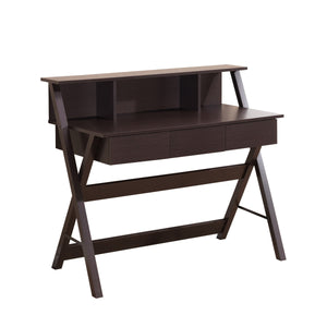 43" Wenge Desk with X-Frame & Hutch