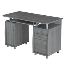 Load image into Gallery viewer, 48" Curved Cabinet Gray Woodgrain Desk