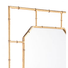 Load image into Gallery viewer, Square Office Mirror w/ White &amp; Gold Bamboo-Style Frame
