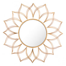 Load image into Gallery viewer, Gold Wire Floral Office Mirror