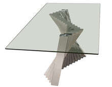 Load image into Gallery viewer, 84" Modern Clear Glass Desk or Conference Table with Sleek Stainless Steel Base