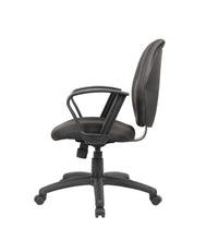 Load image into Gallery viewer, Padded Everyday Black Mid Back Office Chair w/ Loop Arms