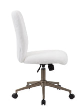 Load image into Gallery viewer, Stunning White Fur & Gold Office Chair