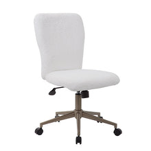 Load image into Gallery viewer, Stunning White Fur & Gold Office Chair