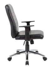 Load image into Gallery viewer, Classic Black Faux Leather Office Chair w/ Arms