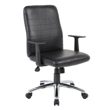 Load image into Gallery viewer, Classic Black Faux Leather Office Chair w/ Arms