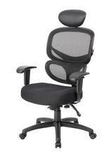 Load image into Gallery viewer, Rolling Black Mesh Office Chair w/ Headrest from Boss