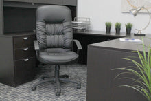 Load image into Gallery viewer, Durable Office Chair w/ Black Faux Leather &amp; Black Base
