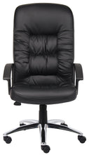 Load image into Gallery viewer, Durable Office Chair w/ Black Faux Leather & Chrome Base