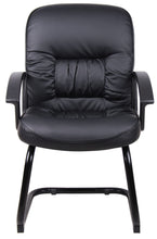 Load image into Gallery viewer, Sturdy Black Faux Leather Guest Chair w/ S-Design
