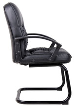 Load image into Gallery viewer, Sturdy Black Faux Leather Guest Chair w/ S-Design

