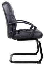 Load image into Gallery viewer, Sturdy Black Faux Leather Guest Chair w/ S-Design