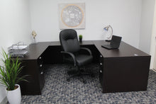 Load image into Gallery viewer, Smooth Black High Back Executive Office Chair in Faux Leather