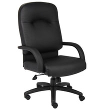 Load image into Gallery viewer, Smooth Black High Back Executive Office Chair in Faux Leather