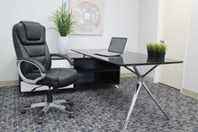 Load image into Gallery viewer, Black Leather Office Chair w/ Ergonomic Design