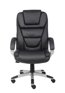 Black Leather Office Chair w/ Ergonomic Design