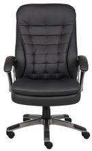 Load image into Gallery viewer, Pewter & Pillowtop Black Faux Leather Office Chair