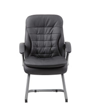 Load image into Gallery viewer, Pewter & Pillowtop Black Faux Leather Gust or Conference Chair