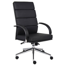 Load image into Gallery viewer, Breathable Flat-Back Black Faux Leather Office Chair
