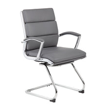Load image into Gallery viewer, Classic Chrome &amp; Faux Leather Guest Chair in Grey
