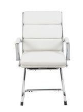 Load image into Gallery viewer, Classic Chrome &amp; Faux Leather Guest Chair in White
