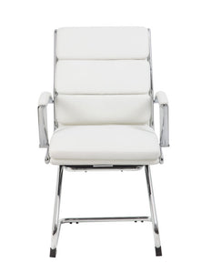 Classic Chrome & Faux Leather Guest Chair in White